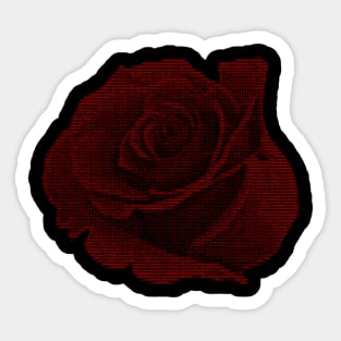 ASCII Rose (Dark) Sticker